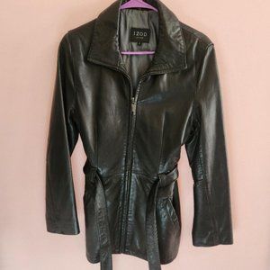 Izod Women's Jacket Black Leather